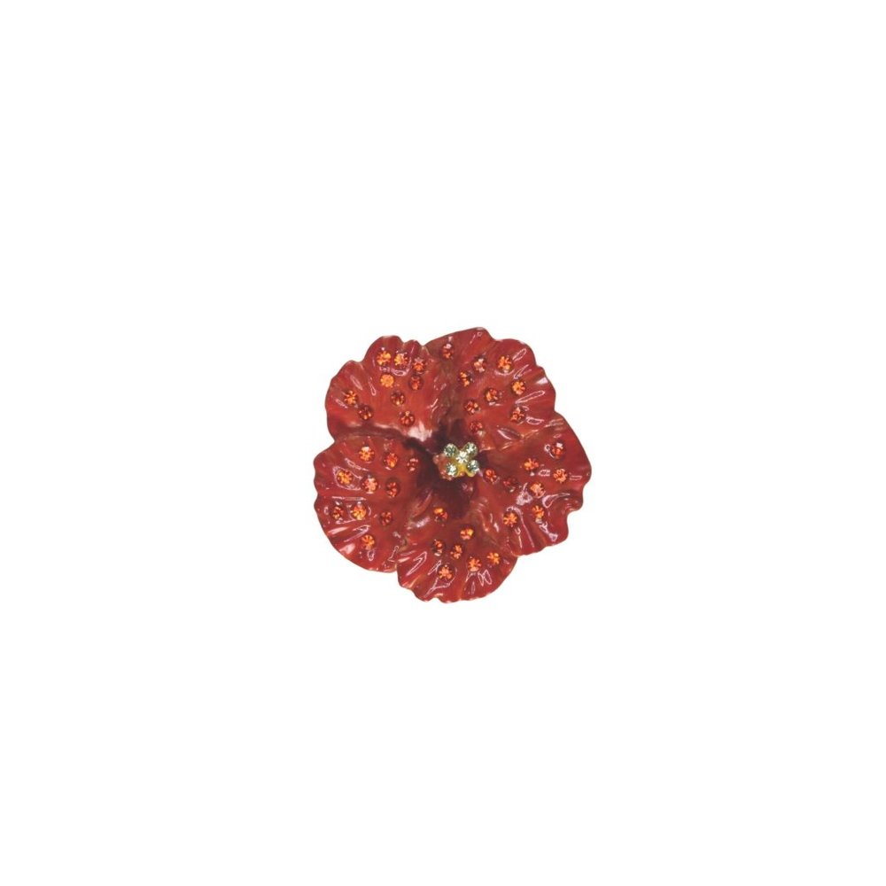 Lauren Spencer Austrian Crystal Brooch Hibiscus Flower 54801